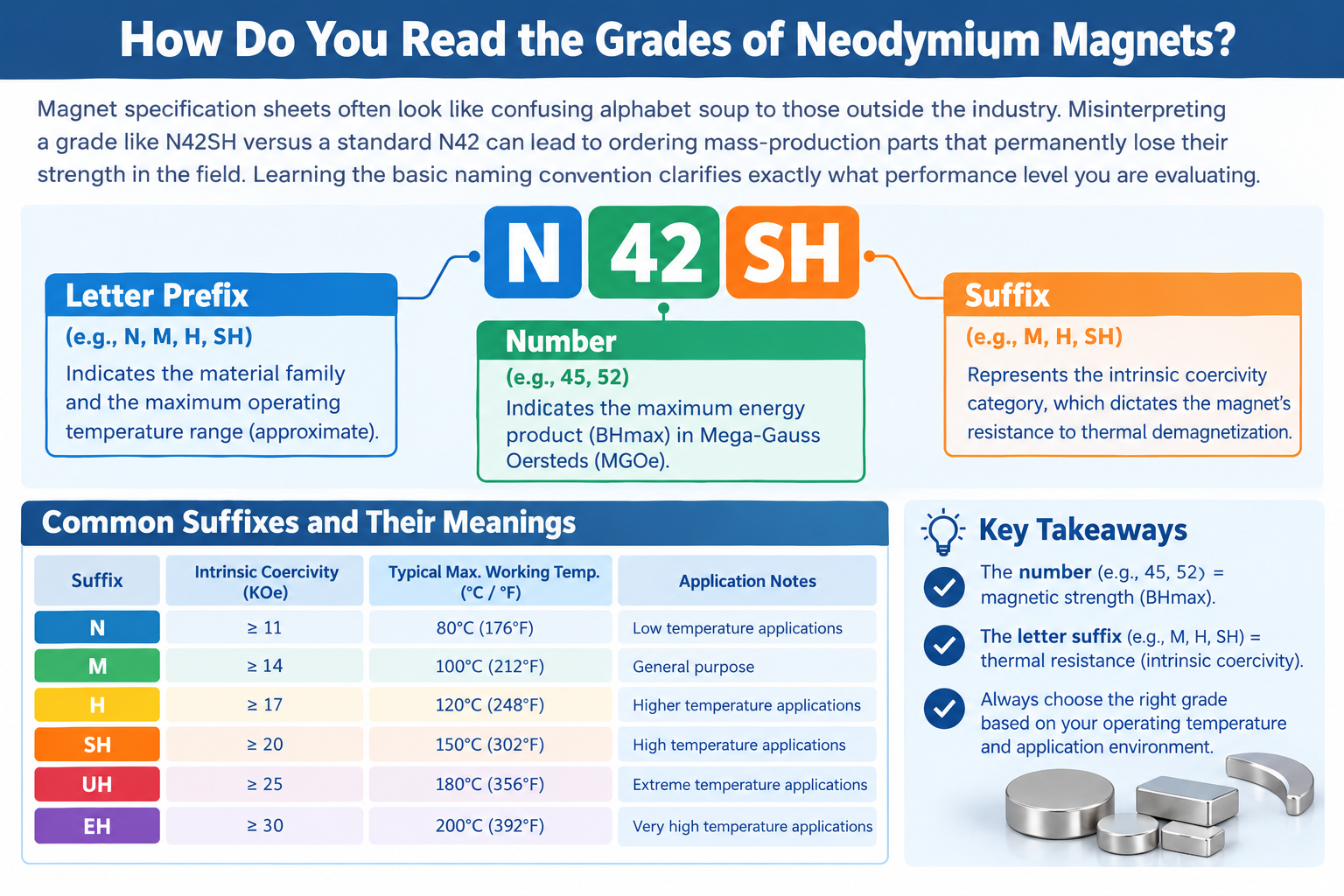 understanding the grades of neodymium magnets suffix